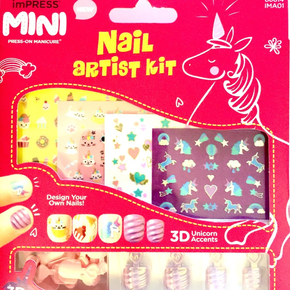 Impress Unicorn  Nail Artist 3 D Press on Nail Kit 🦄so cute! 🦄🦄